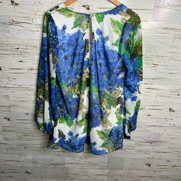 Show Me  Your Mumu Donna Michelle Tunic Dress Medium Blue Floral - Picture 5 of 8